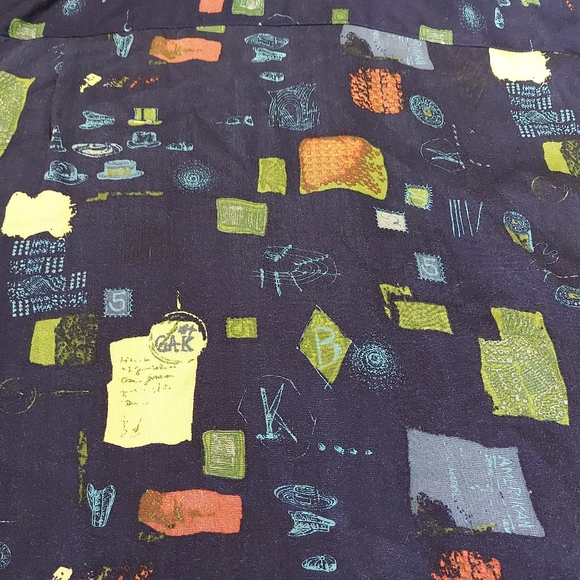 Fairbanks Vintage Casual Black Long Sleeve Shirt Abstract Amerikan Pattern, 42 - Picture 7 of 8